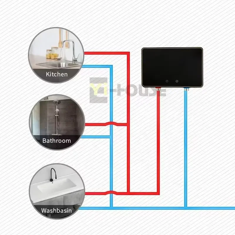 For Kitchen Instant Electric Hot Water Shower Without Water tank Smart Instant Electric Shower Heater