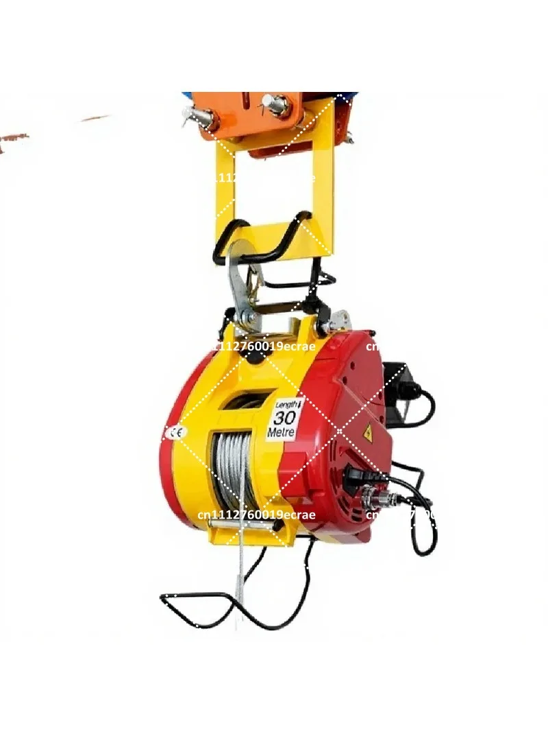 Portable Electric Hoist 220V Small Micro Winch Remote Control Lift for Household