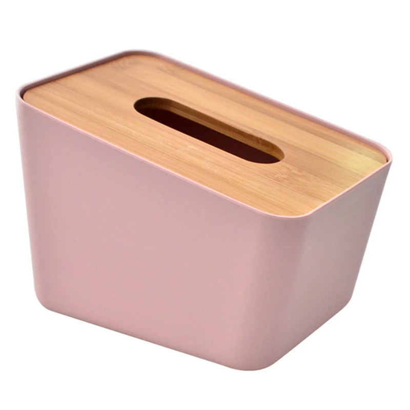 Plastic Tissue Box Modern Wooden Cover Paper Home Car Napkins Holder Case Home Organizer Decoration Tools