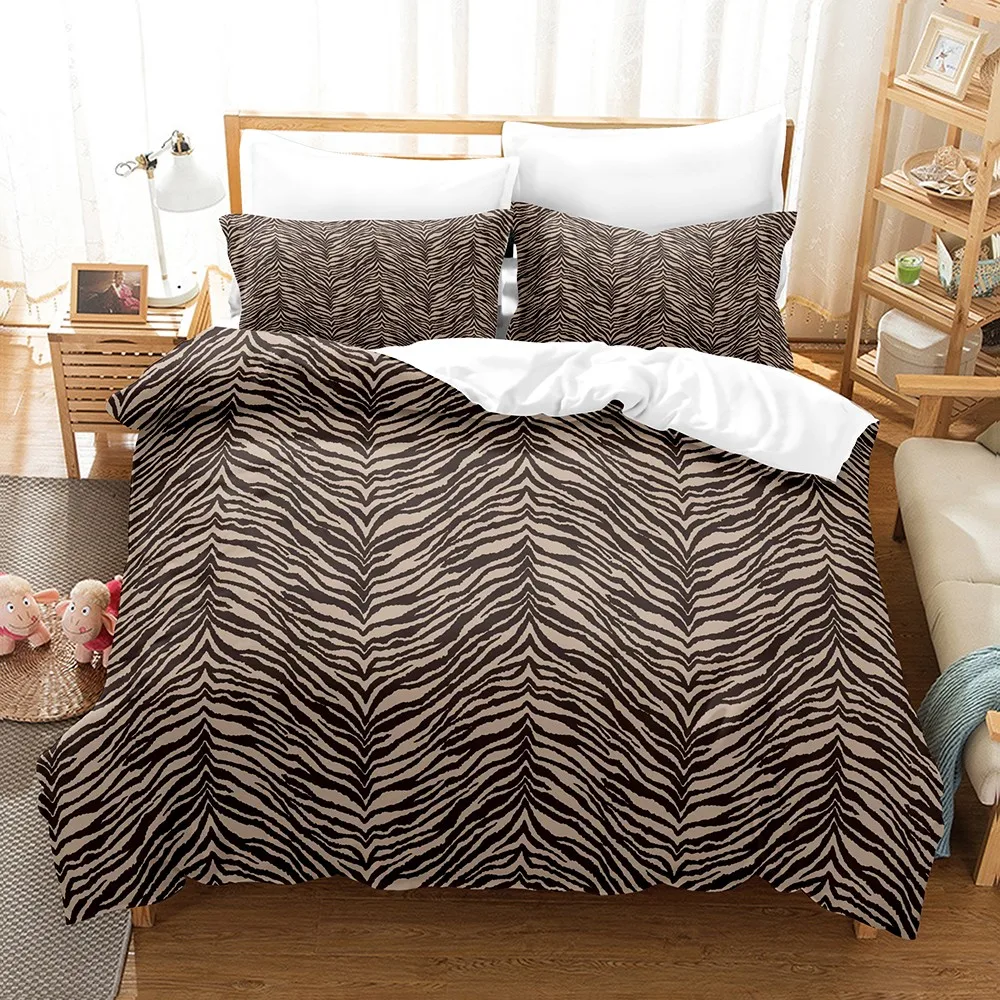 3PCS Duvet Cover Set Leopard Print Visual Art Printed Duvet Cover With 2 Pillowcases Single Twin Queen Size Bedding Set for Home