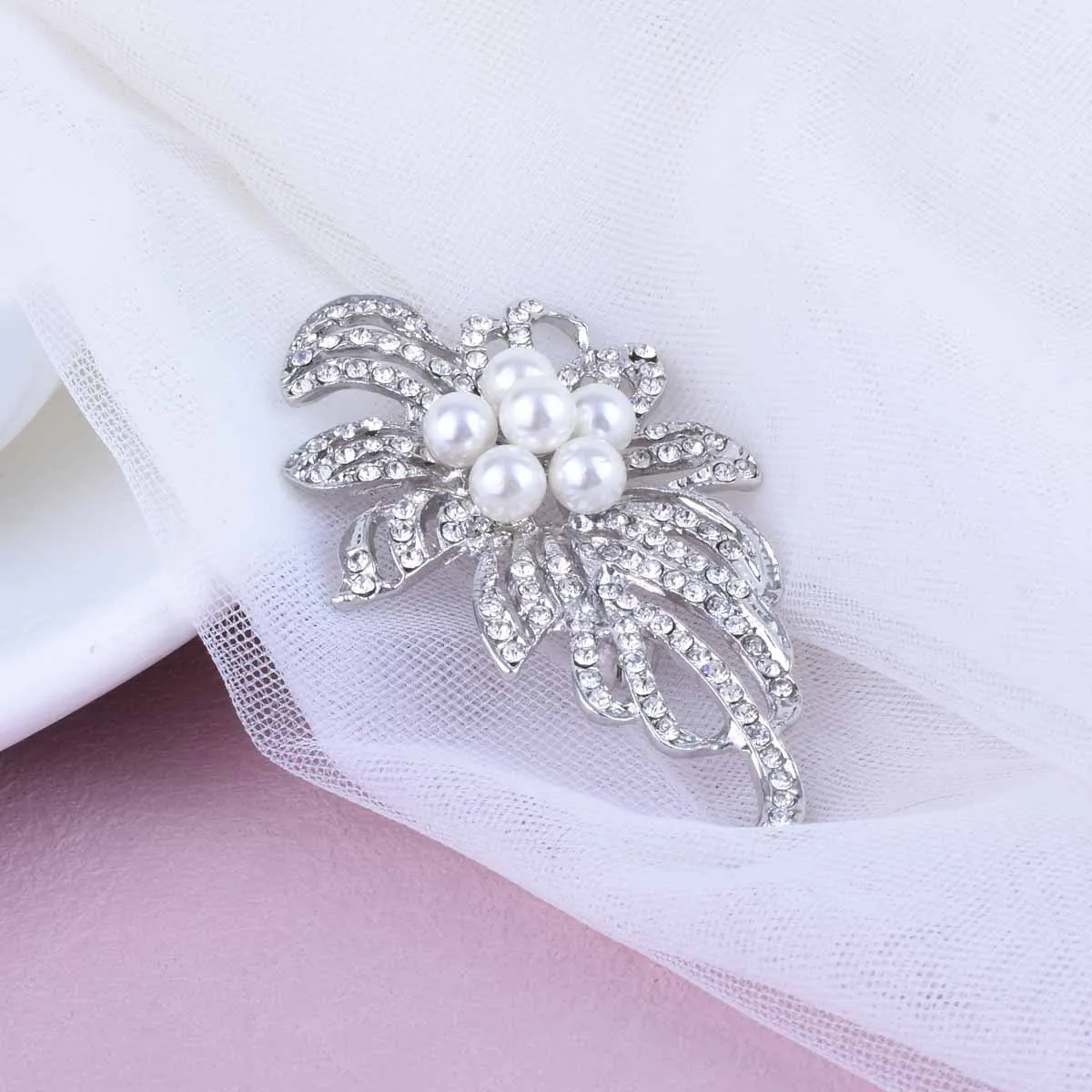 Fashionable, atmospheric, elegant, Korean style lapel pin for women's cardigan with floral scarf accessory; pin button closure