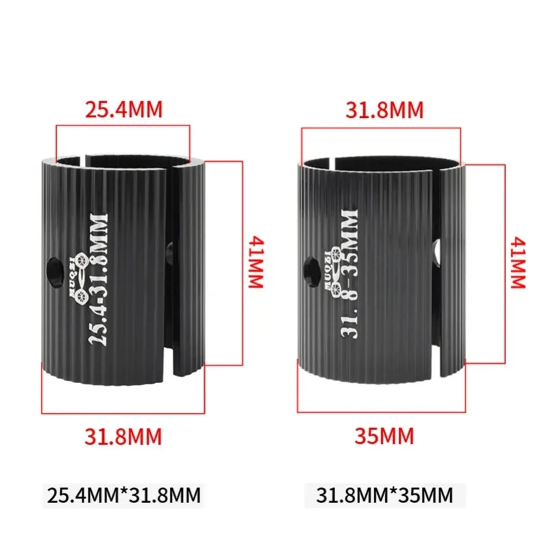 MUQZI 1Pair Bike Handlebar Shim 25.4mm To 31.8mm 31.8mm To 35mm Aperture Adjust Adapter MTB Road Bicycle Bar Stem Reducer image 4