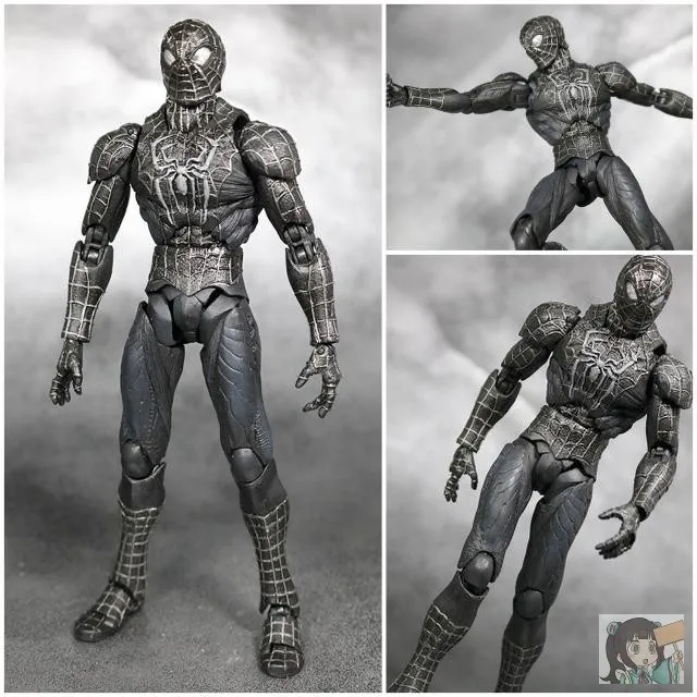 Spot Genuine Bandai Sic  Kamen Rider Spider Man Venom Black Joint Mobile Handmade Desktop Decoration Ornament