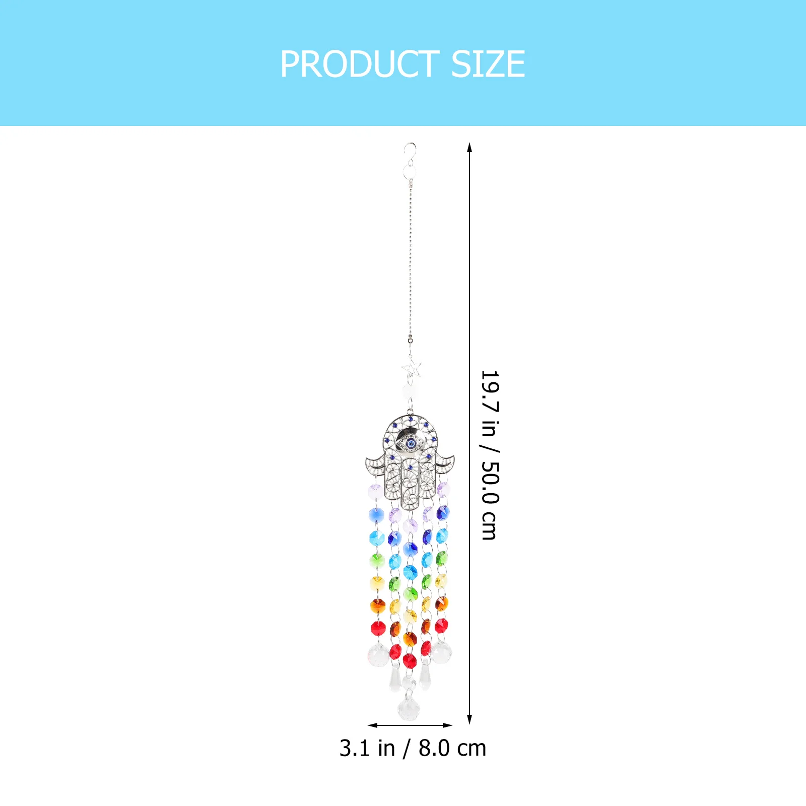 

Small Evil Eye Crystal Hanging Pendant Lightweight Ornament for Window Garden Home Decor Rainbow Sun Catcher Crystal Gift