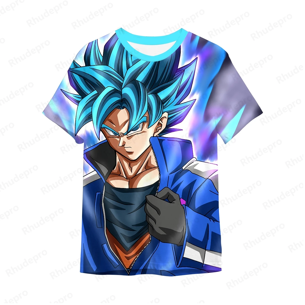 Dragon Ball Anime masculino Camiseta extragrande, Goku, Camisas Hip Hop, Roupa Super Saiya, Tops de verão, Tendência, Nova Moda, 2024