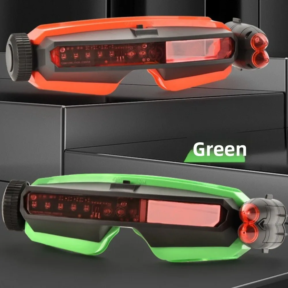 Óculos de Laser Simples Ajustáveis para Brincar, 2 Peças, Luz LED, Jogo de Laser ABS, Óculos Legais para Crianças até 10m