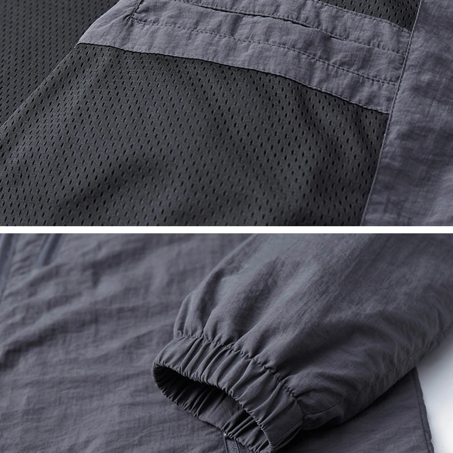 Summer Thin Jacket Men Breathable Jacket Fashion Casual Solid Color Jackets Coats Male Big Size 5XL