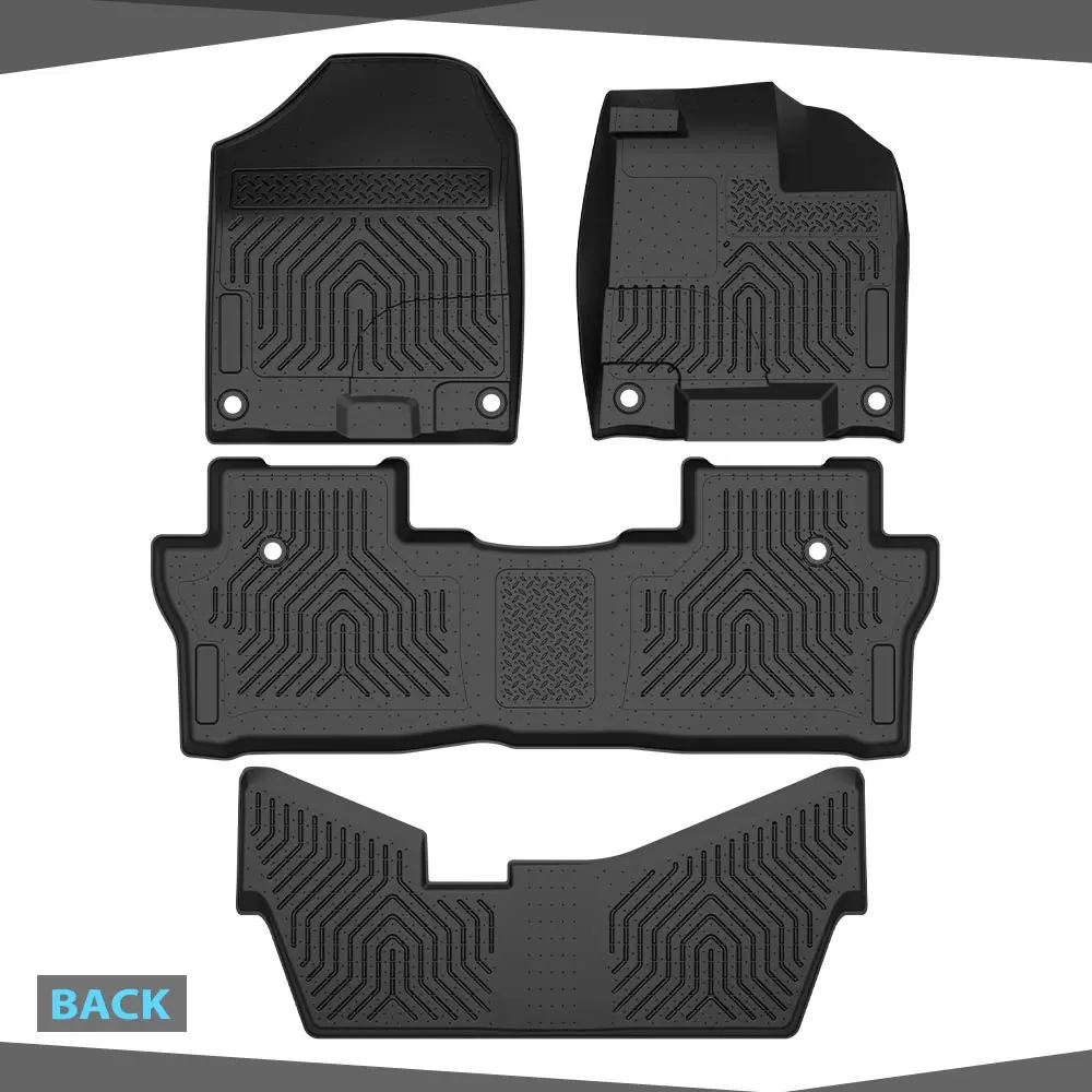 سجادات أرضية مناسبة لهوندا بايلوت 8 نماذج الركاب 2016-2022/بدون نماذج النخبة TPE جميع الأحوال الجوية غطاء حماية كامل 4 قطع أسود