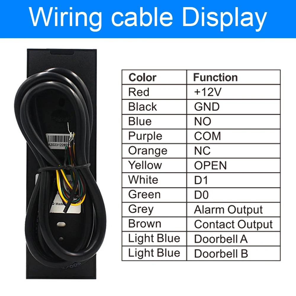 WIFI Tuya APP Smart Fingerprint RFID Access Control Keypad with Display Touch Waterproof 125Khz Door Opener Keyless Lock System