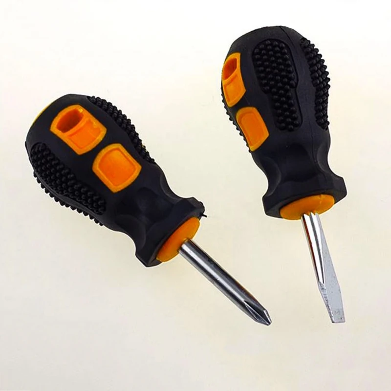 2PCS Short Handle Screwdriver Set Mini Portable Radish Head Flat Automotive Manual Dropshipping