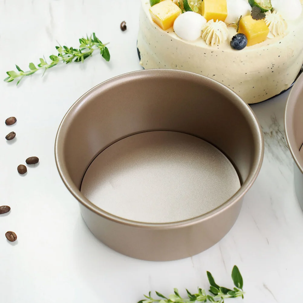 

High Carbon Steel Round Pan 6Inch Nonstick Deep Leak-Proof Removable Bottom Metal Baking Mold Wedding Cheese Heavy Duty Cake