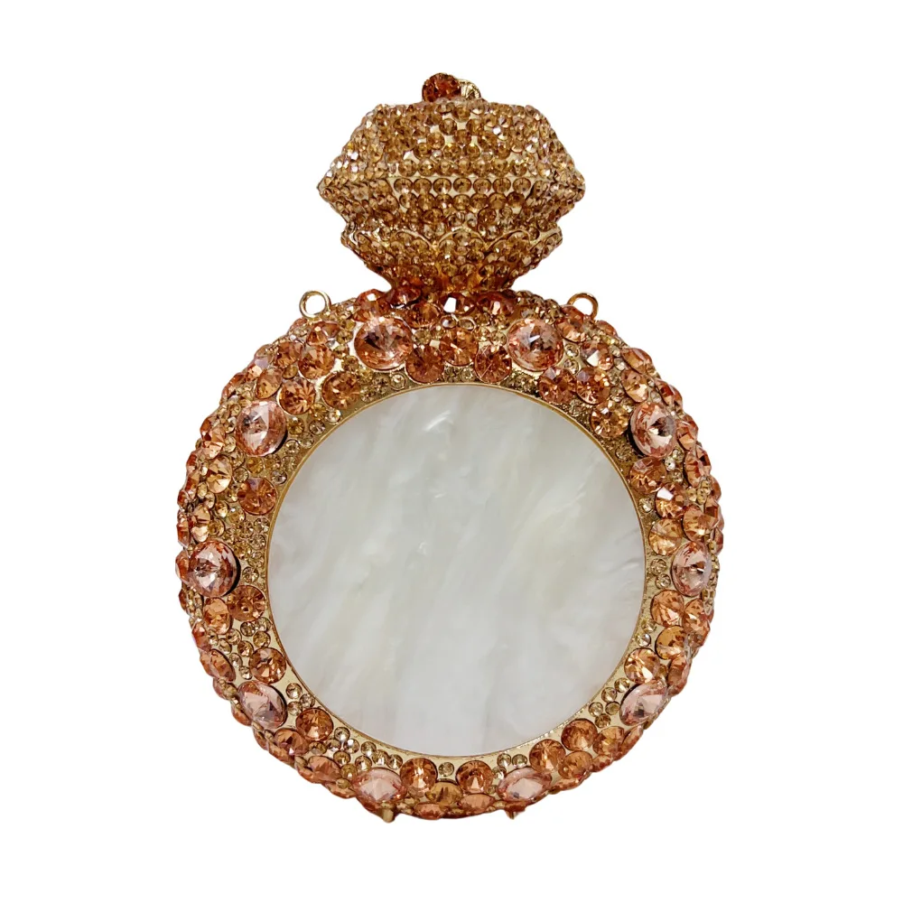 

Select Round Shell Diamond Dinner Bag Perfume Bottle Diamond Handle Women's Shell Crystal Bag Luxury Designer Bags High Quality