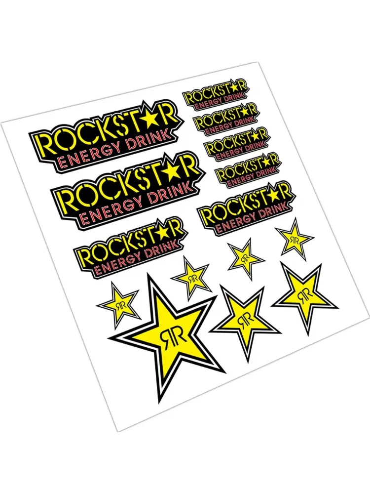 AliExpress NONE For Rockstar Energy Graphic Vinyl Laminated Adhesive Sticker Decal Set Fits Motocross Motorcycle MOTOGP BIKE ATV MTB BMX MX