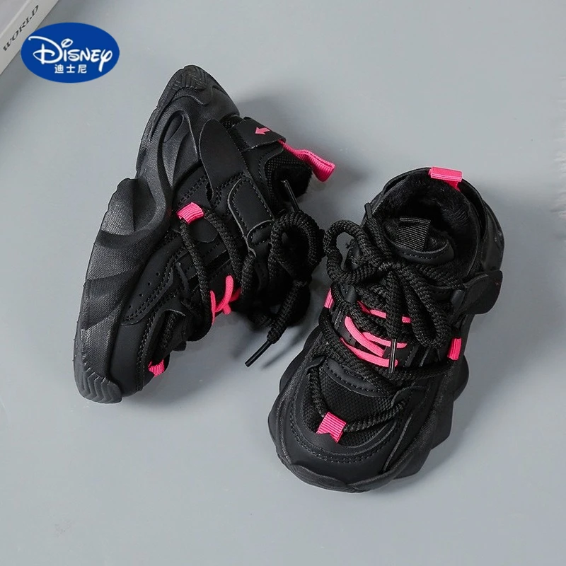 أحذية ديزني للبنات 2025 مكتنزة | أحذية منصة سوداء للأطفال الكبار، أحذية جري رياضية للمدرسة والملابس الكاجوال #2