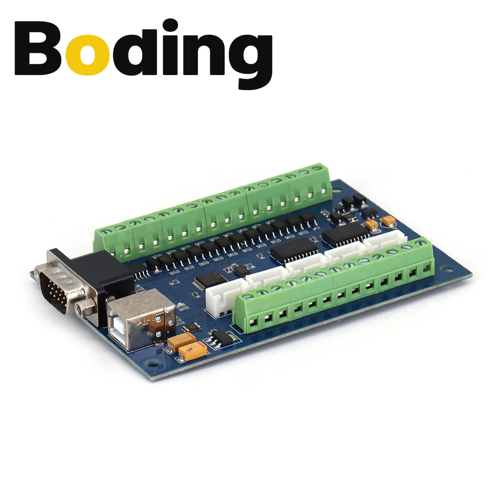 BODING Upgrade CNC MACH3 USB 5 Axis 100KHz USB CNC Smooth Stepper Motion Controller Card Breakout Board for CNC Engraving 12-24V