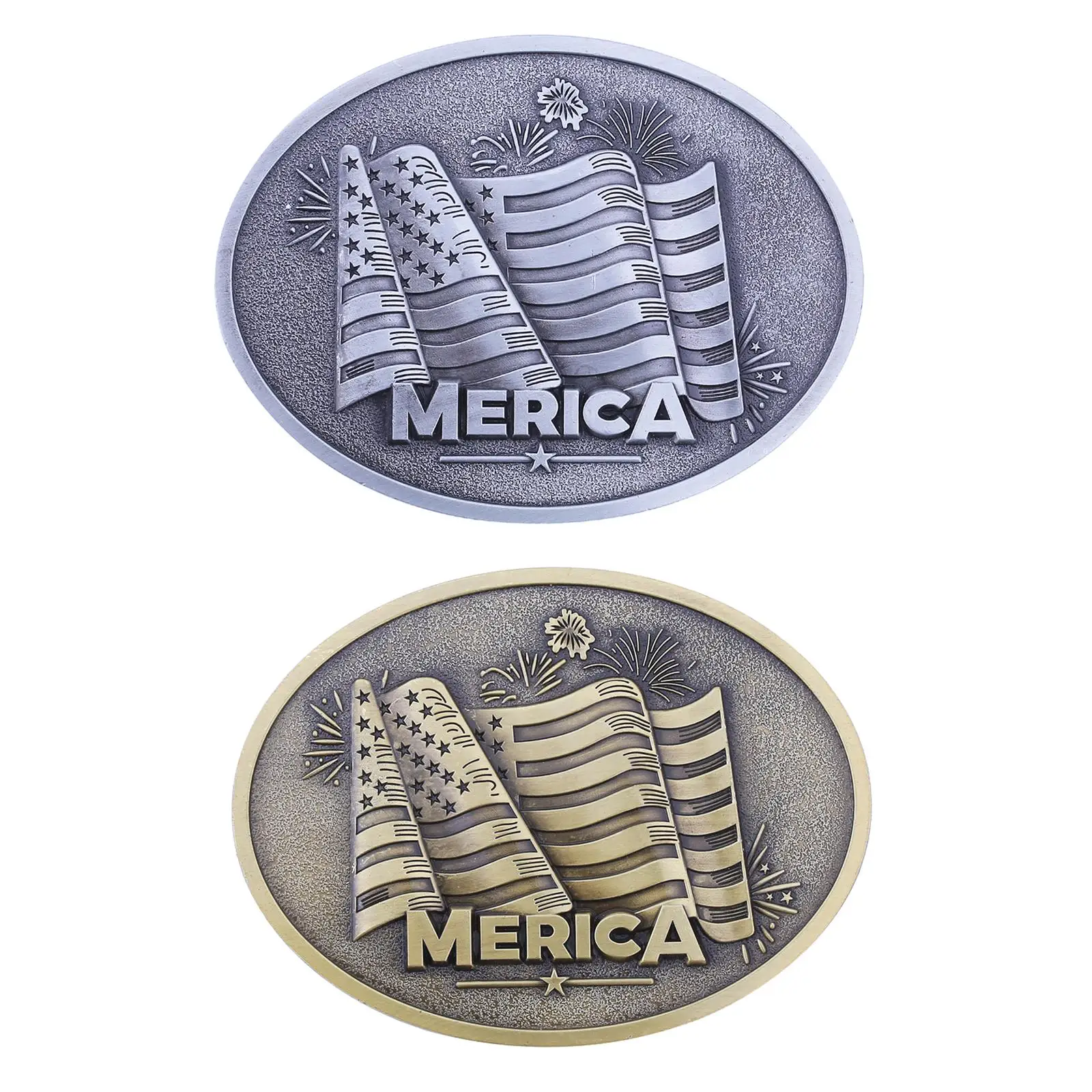 Western Cowboy Belt Buckle Fashion Metal for Men Women American Flag Buckle