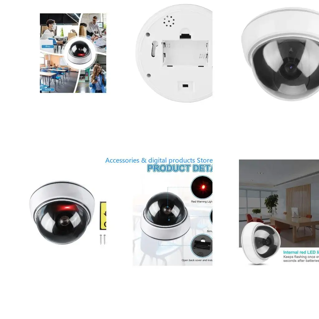 77JD Simulated Fake CCTV Camera Decoy Realistic Appearance Low Maintenance ABS Construction For 24/7 Security Monitoring