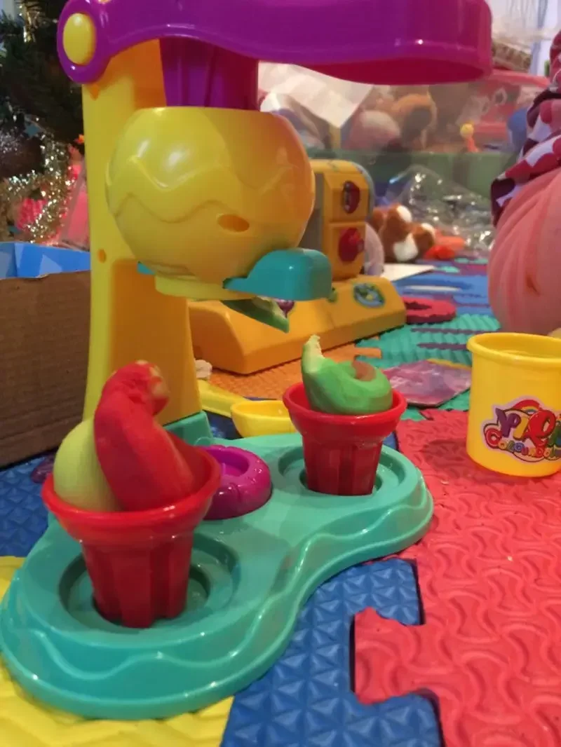 [Drôle] bricolage pâte à modeler pâte à modeler moule à crème glacée Kit de jeu bricolage jouet à la main machine à crème glacée cuisine cuisinier jouet cadeau