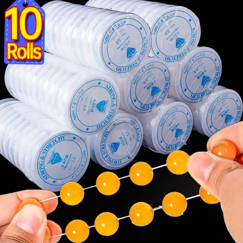 

Elastic String for Bracelets Crystal Clear Nylon Stretch Cord Transparent Beaded Thread for DIY Jewelry Making Necklace Supplies