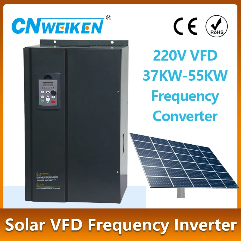 VFD High quality Frequency Converter Inverter 220V 37/45/55KW DC400-700V input 3-Phase 220V output 50hz Solar Inverter&Converter