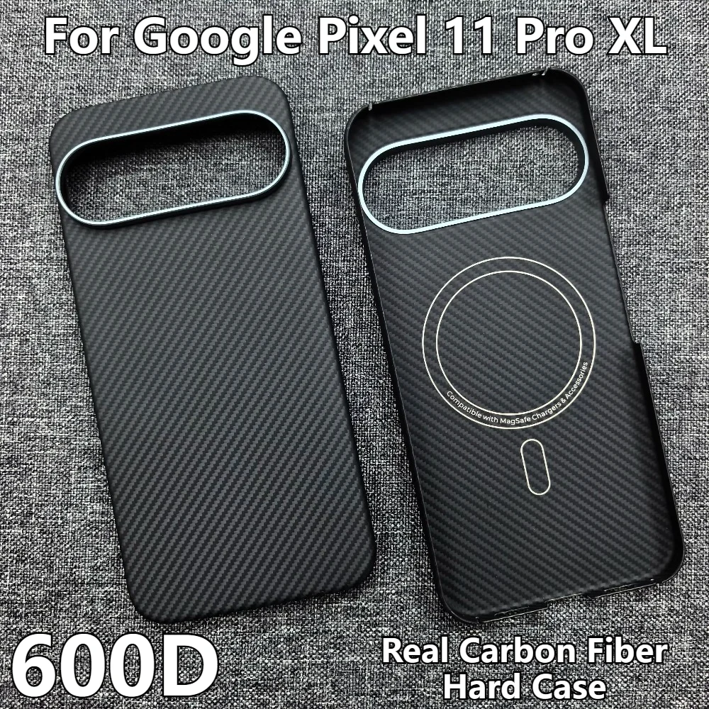 600D Premium Slim Real Carbon Aramid Fiber Cases for Google Pixel 11 10 Pro XL for MagSafe Magnetic Wireless Charging Hard Cover