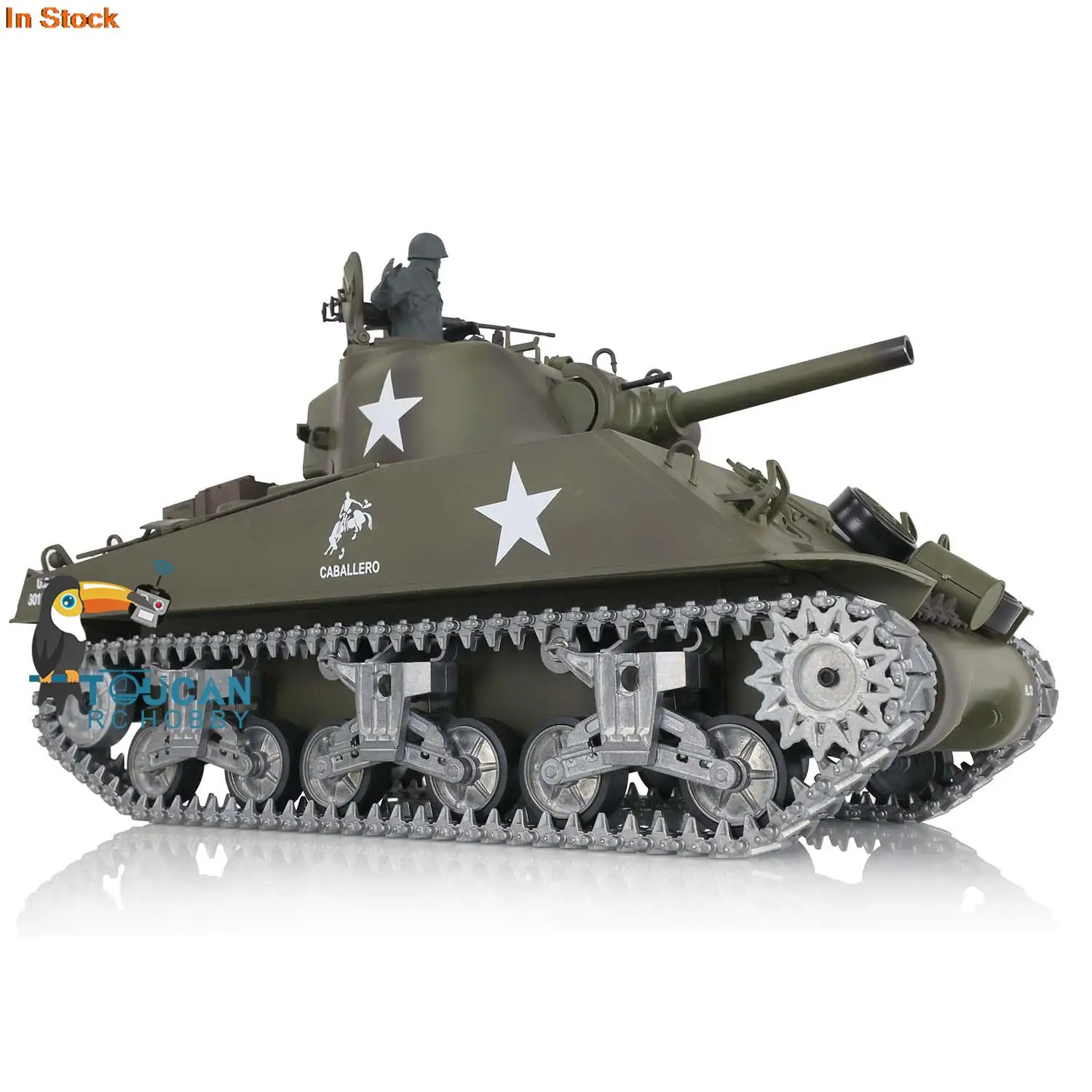 HENG LONG 1/16 RC Tank Customized 7.0 M4A3 Sherman 3898 360° Turret Metal Tracks TH17680-SMT4