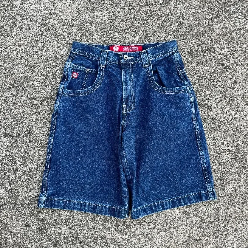 Harajuku Y 2K Hiphop Vintage Denim Jnco Shorts Gymshorts Heren Dames Vrije Tijd Zomer Nieuwe Gothic Heren Basketbal Shorts Streetwear