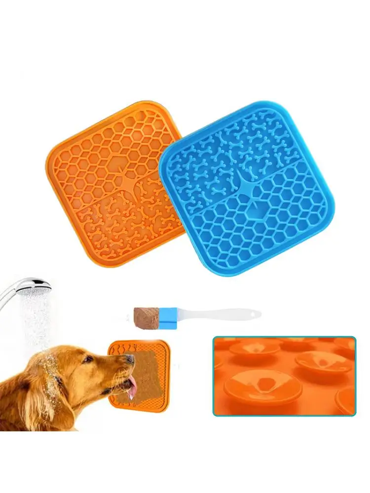 

Silicone Licking Pad Pet Dog Lick Pad Bath Peanut Butter Slow Eating Licking Feeder Cats Lickmat Feeding Dog Lick Mat