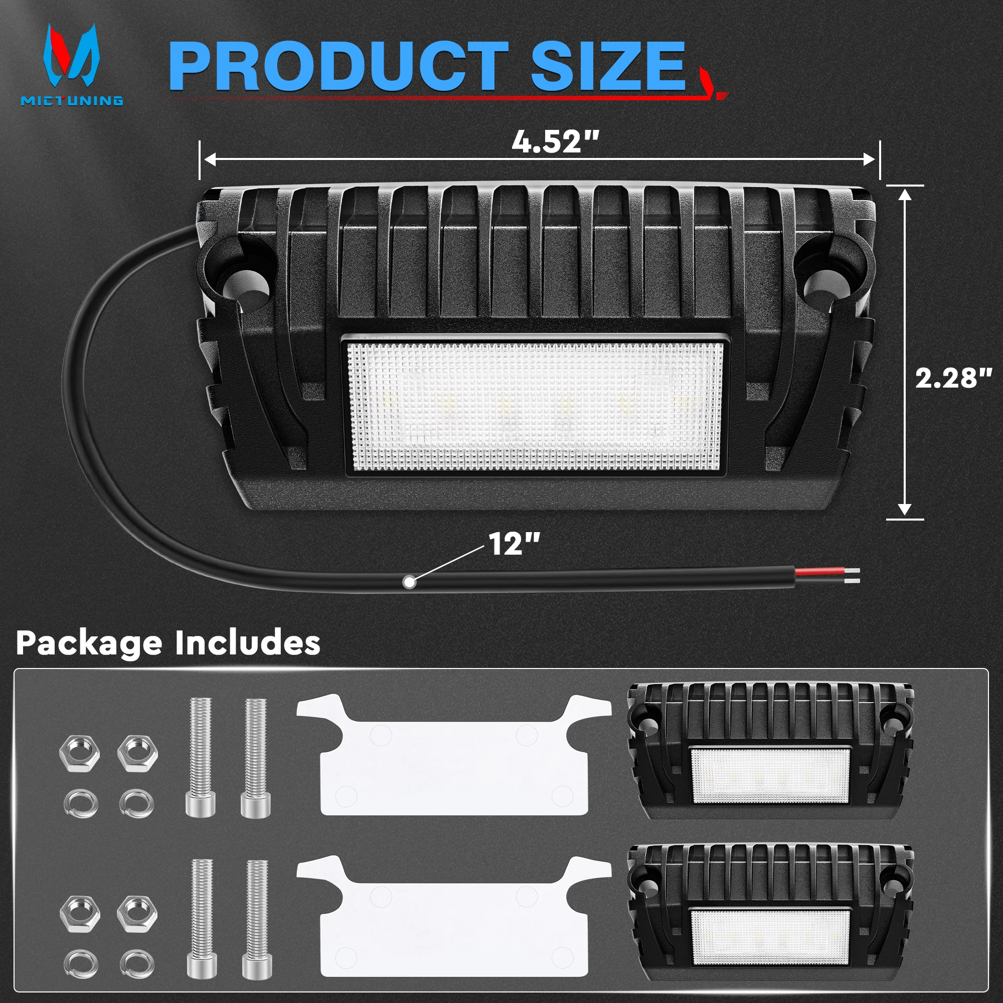 Mictuning 2 adet RV Led dış sundurma ışık 6500K açık kamp tente aydınlatma sahne iş lambası karavan Camper römorklar için