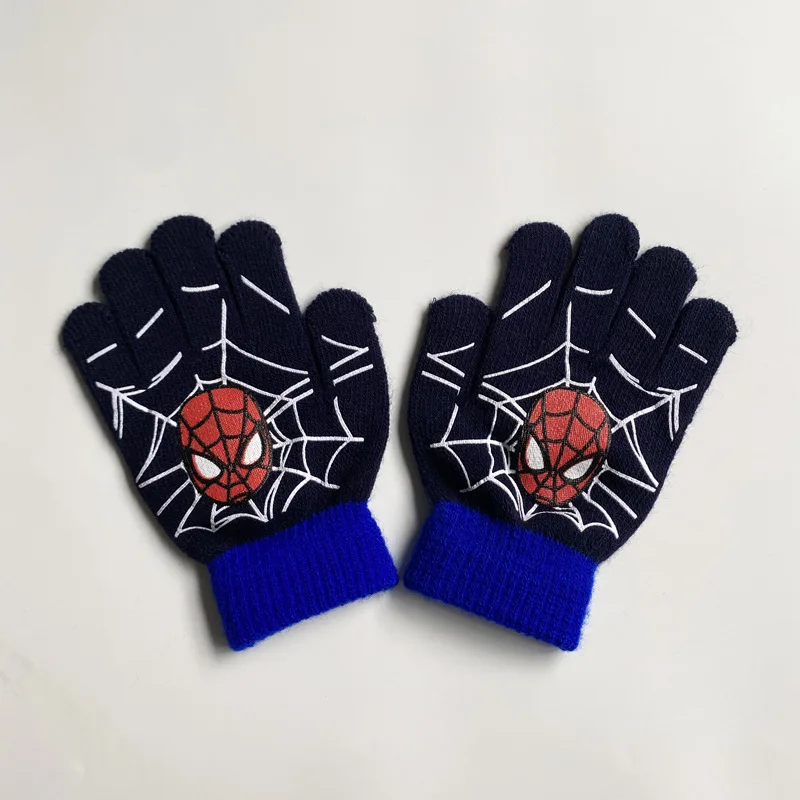 Spiderman Kids Warm Gloves Cartoon Printing Gloves Fashion Boys Girls Winter Mittens Christmas Gifts 5-10Y