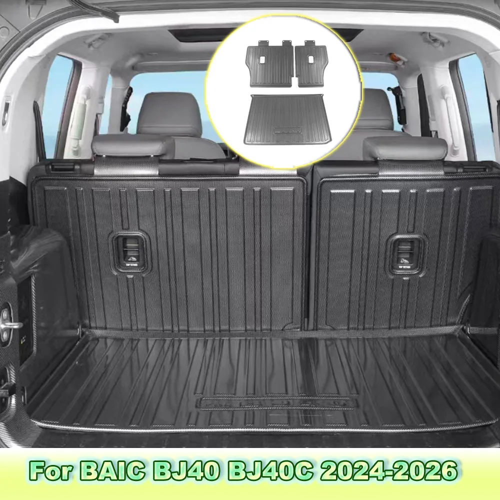 For BAIC BJ40 Extended 2024-2026 Range Edition  TPE Trunk Mat Waterproof Scratch Resistant Auto Interior Accessories