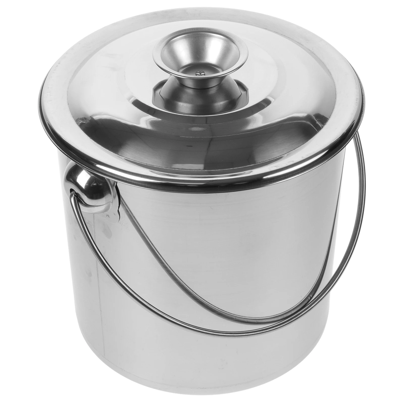 

Stainless Steel Milk with Lid Food Storage Container Multi-Use Kitchen Bucket for Rice Flour Soybeans Durable Bucket Home Coffee