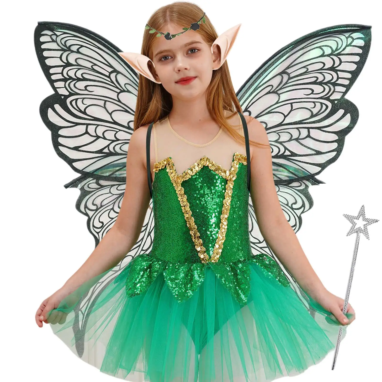 كرنفال فراشة الجنية الجناح النساء الفتيات التألق الأميرة الملاك الجناح لجميع القديسين زي كرنفال تأثيري فستان الحفلات الدعائم