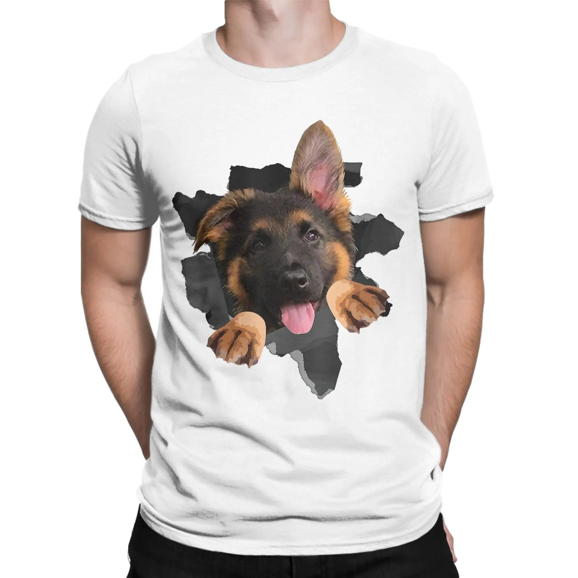 Men Women T-Shirt Funny German Shepherd Lovers Casual Pure Cotton Tees Short Sleeve Dog T Shirt Round Neck Clothing Unique