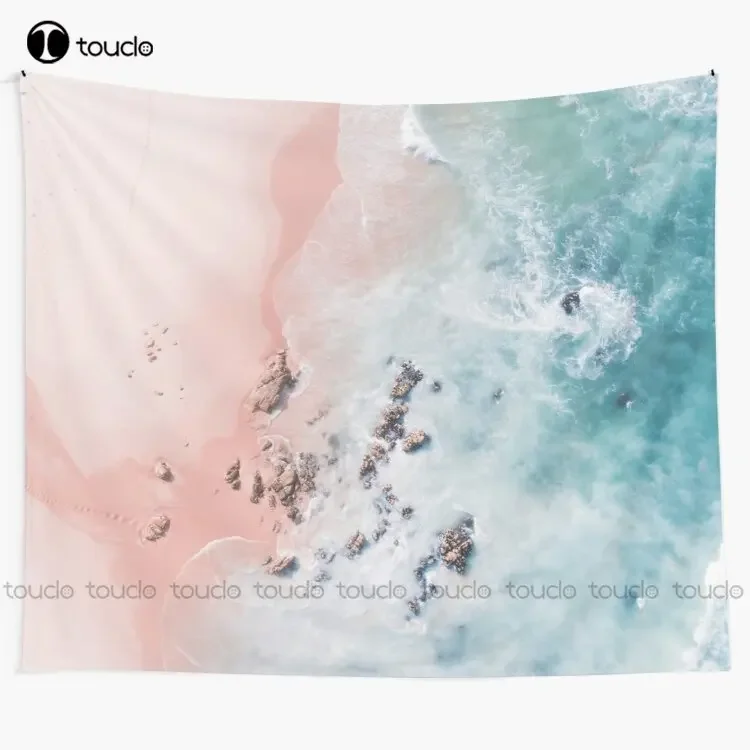 Sea Bliss-aéaire rose plage océan mer photographie par Ingrid Beddoes tapisserie Meme tapisserie décoration personnalisée tenture murale