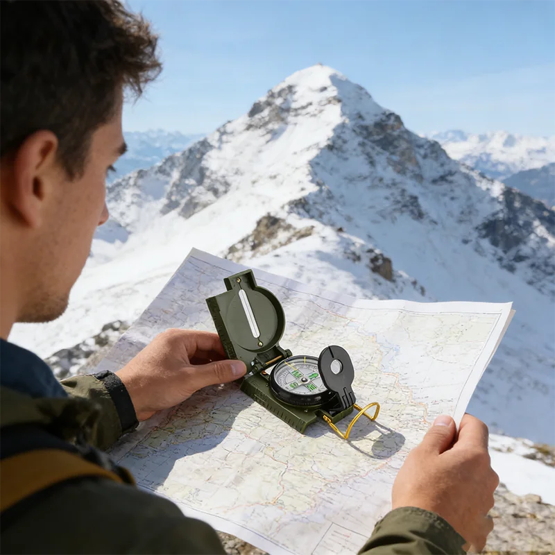 Mulitifunctional High Precision Outdoor Survival Compass Camping Metal with Mountaineering Professional Army Metal Sight