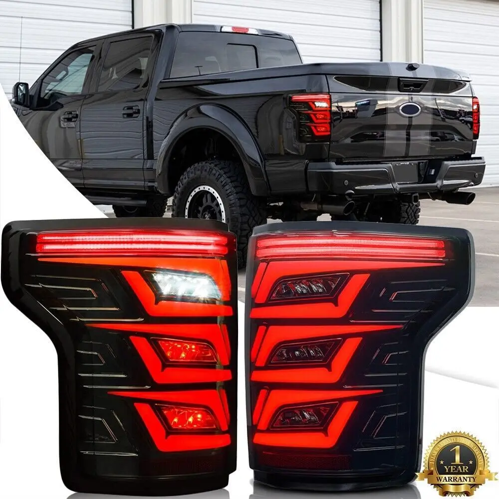 

1Pair Smoke LED Tail Light For Ford F150 2015-2020 Rear Lamp Turn Signal Assembly