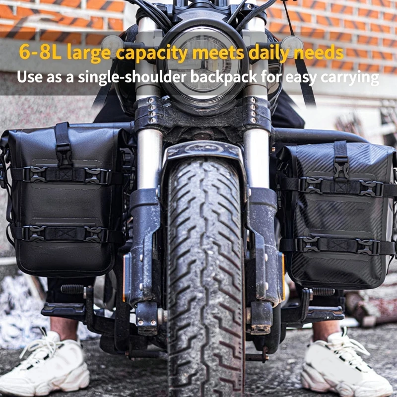 

Water Resistant Motorcycle Saddlebag Featuring 20L Capacity And Easy Installation For Long Trips X37F