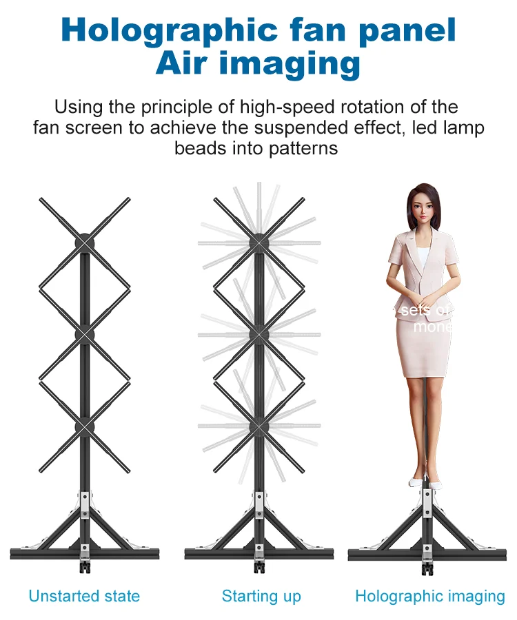 

Holographic Advertising Machine Multiple Splicing 3D Aerial Projection Outdoor Imaging Large Size LED Neon Lights WIFI Control