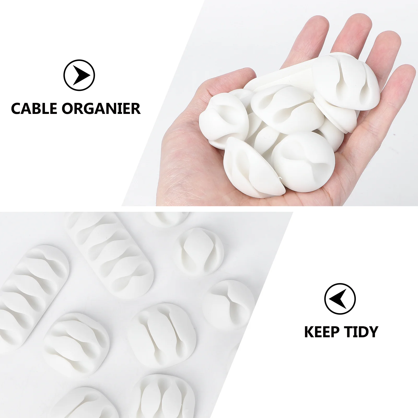 

5 Styles Cable Organizer Clip Set Tpr Durable Desk Cord Management For Headphone Usb Wire Fixer Adhesive White