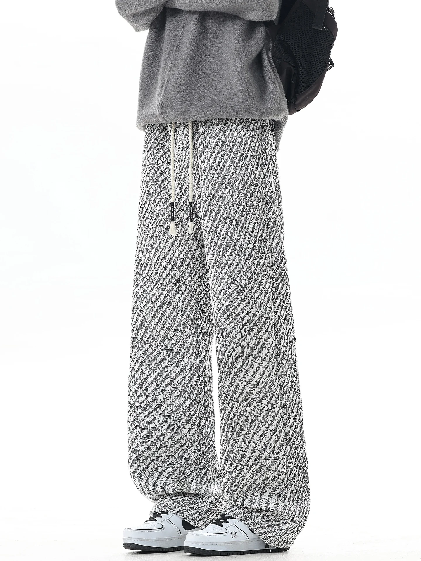 

American Retro Thiened Fce Lined Men's Casual Pants Straight Leg Loose Fit Comfortable Spor Sle for Autumn Winter