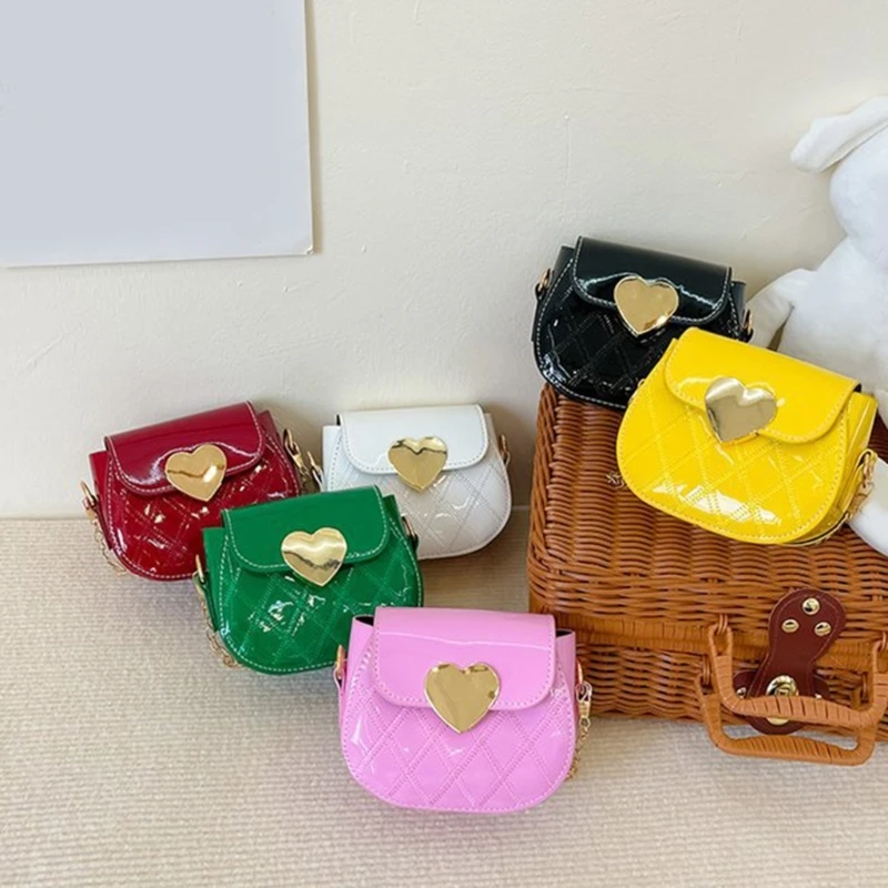 Kid Mini Shoulder Bag Small Purse Girl  Bag Heart Pattern Crossbody Bag