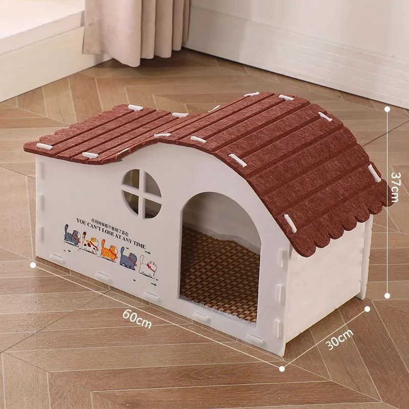 Cueva de fieltro para gatos y perros: nido semicerrado todo el año - imagen 4