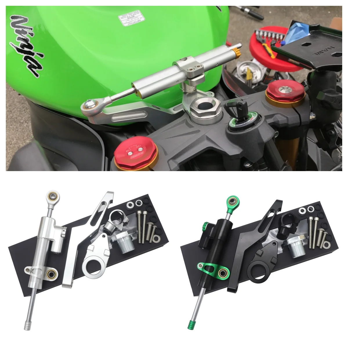 

New Motorcycle Adjustable Steering Damper CNC Aluminum Directional Stabilizer For Kawasaki ZX6R ZX-6R 2009-2022 Moto Accessories