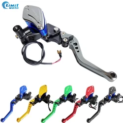 Motorcycle 22mm 7/8'' Handlebar With M10 Mirror mounting holes Hydraulic Clutch lever Brake Pump Master Cylinder Handle