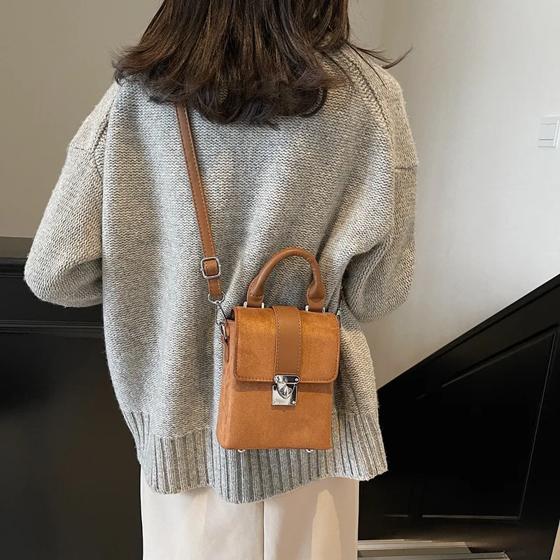 2025년 신상 레트로 레오파드 프린트 폰 크로스바디 백 여성용 패션 소형 숄더백 빈티지 감성 핸즈프리 백 ​