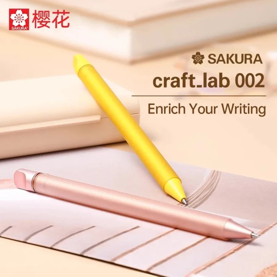 

Гелевая ручка SAKURA Craft Lab 002, лёгкая, латунная, шариковая, деловая, чёрная, для подписи, 0.5 мм, художественная, канцелярская
