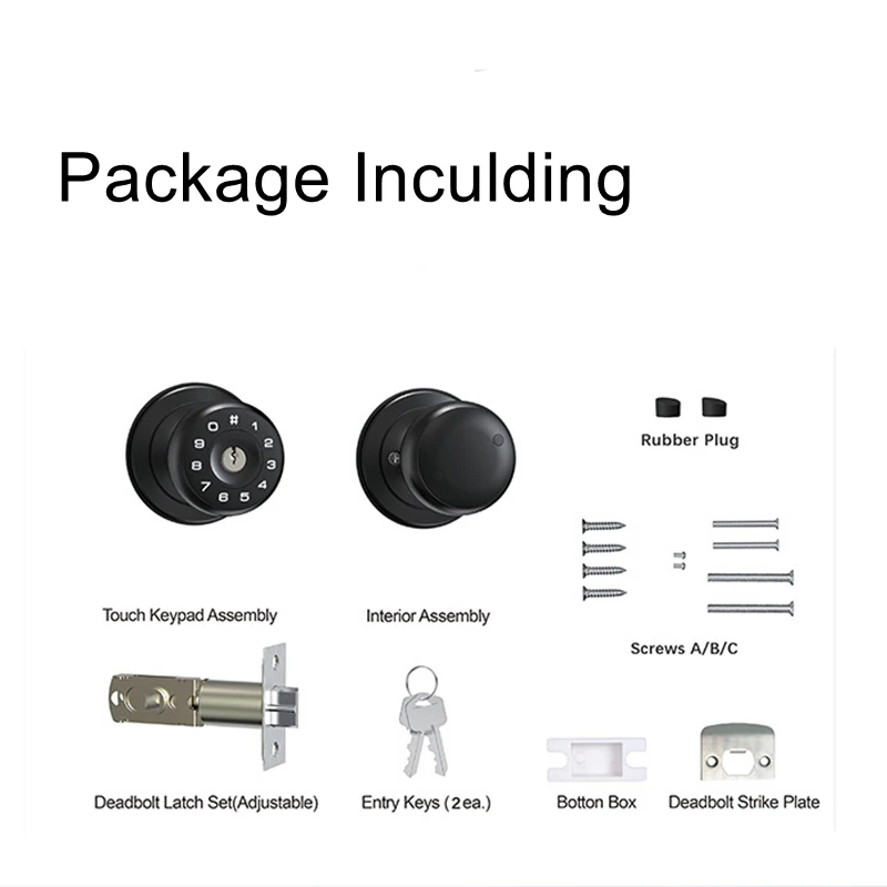 Imagem -06 - Tuya-fingerprint Inteligente Deadbolt Lock Senha Bluetooth Código de Madeira Eletrônico Ball Door Lock 3555 mm Espessura