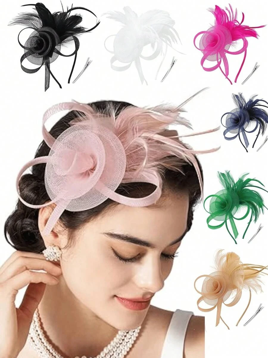 1 Chapeau Fascinator pour Femme, Style Années 50 Vintage, pour Tea Party, Mariage, Église, Derby, Mini Chapeaux, Petits Chapeaux