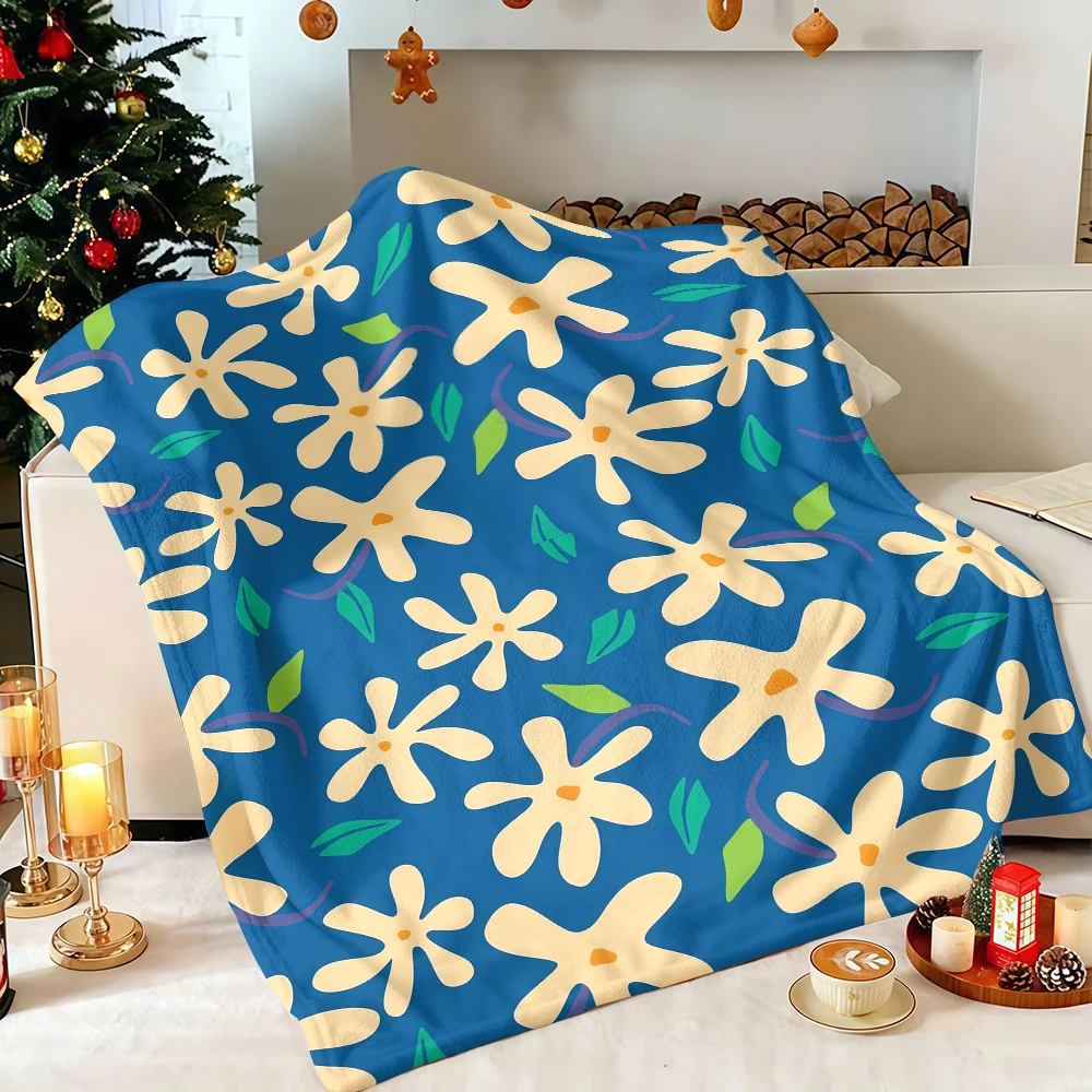 Mustard Wildflowers Throw Size Cozy Thanksgiving Christmas Flannel Fleece Ideal for Wedding Anniversary Presents Couples